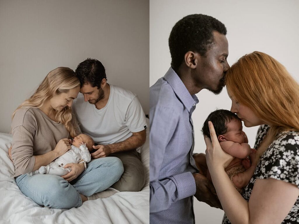 Vastasyntyneet vauvat vanhempien sylissä.